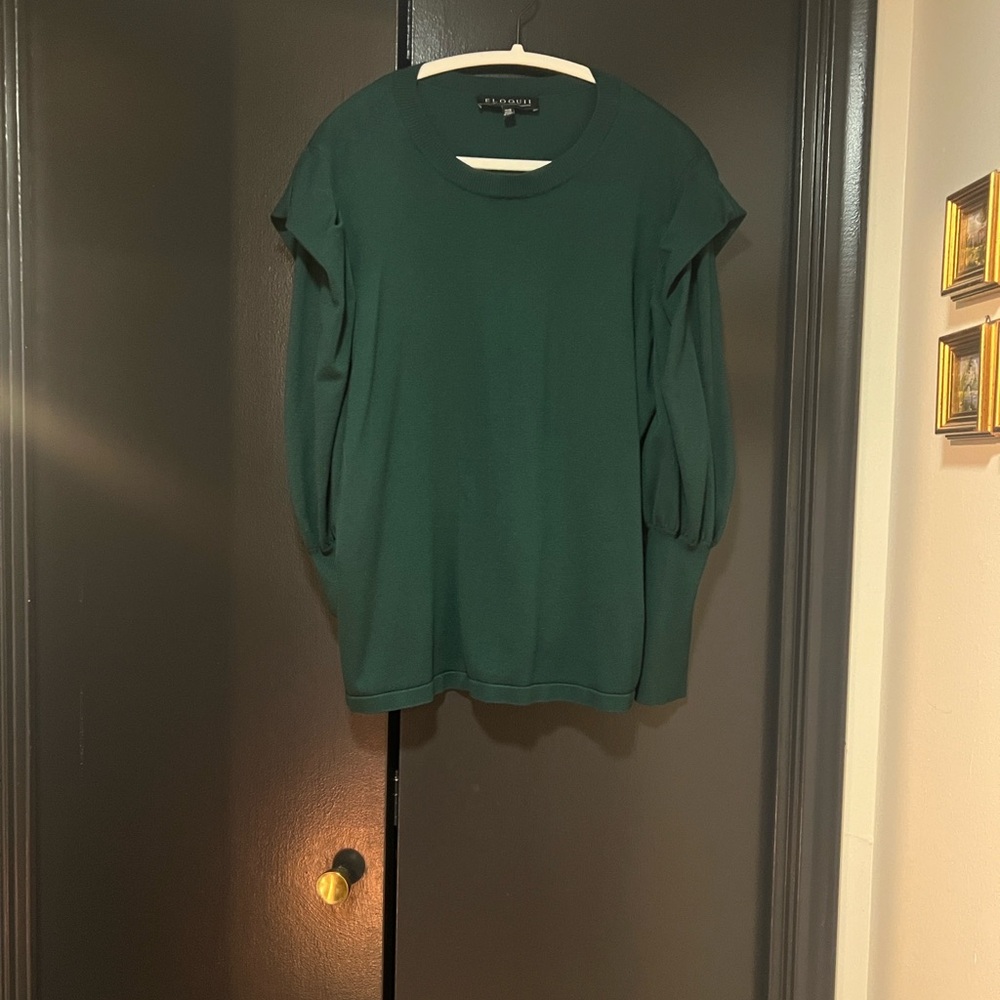 Eloquii Forest Green Women's Blouse